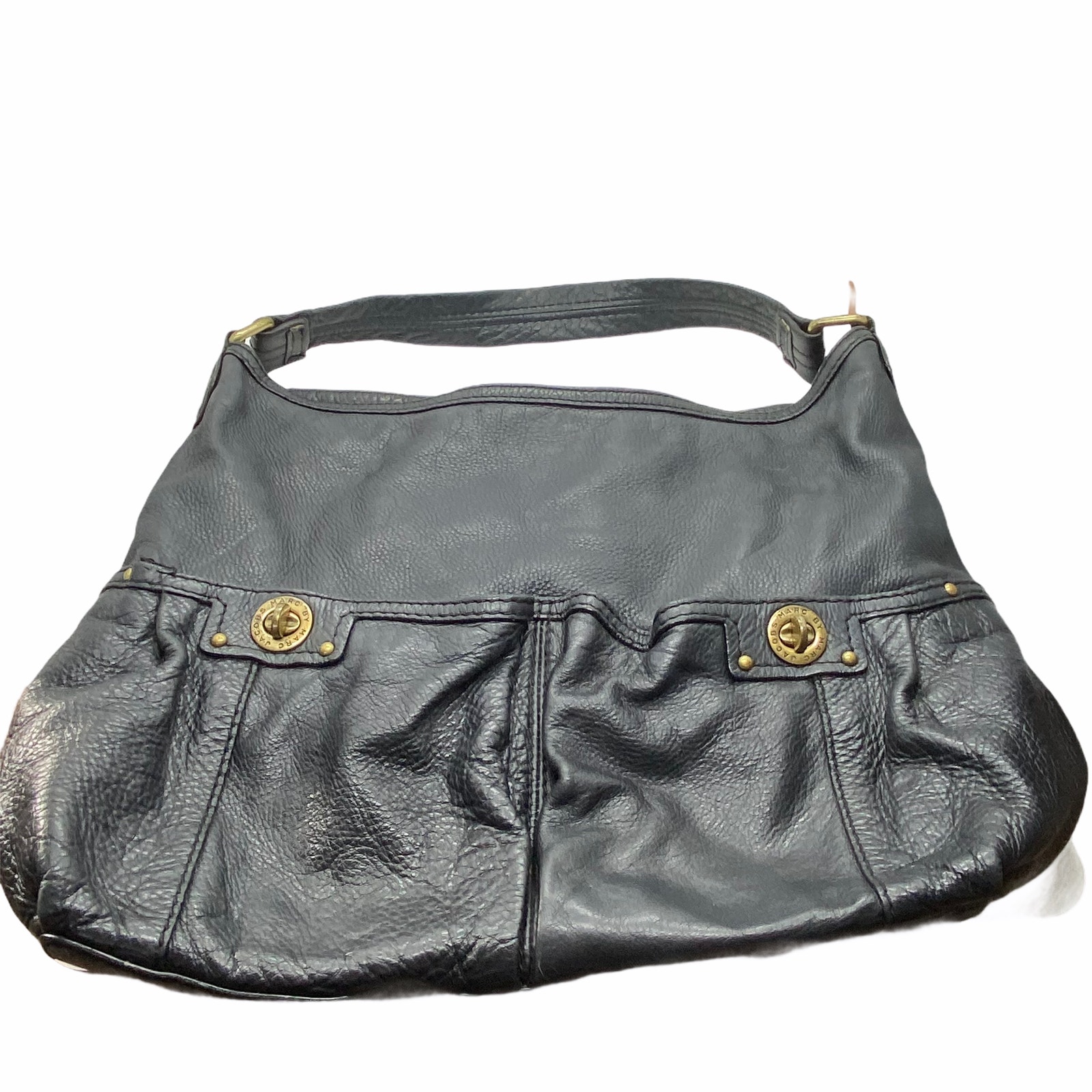 Marc By Marc Jacobs Purse Tote Slouchy Leather Shoulder Bag Black Retro